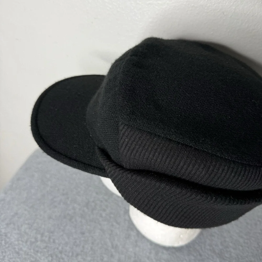 Dockers‎ Black Acrylic Wool Blend Winter Hat Ear Flap trapper Cap Small Medium